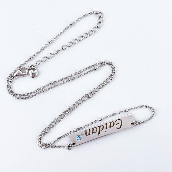 Vintage Sterling Silver 925 Caidan Nameplate Necklace 18"-20" - Picture 2 of 6